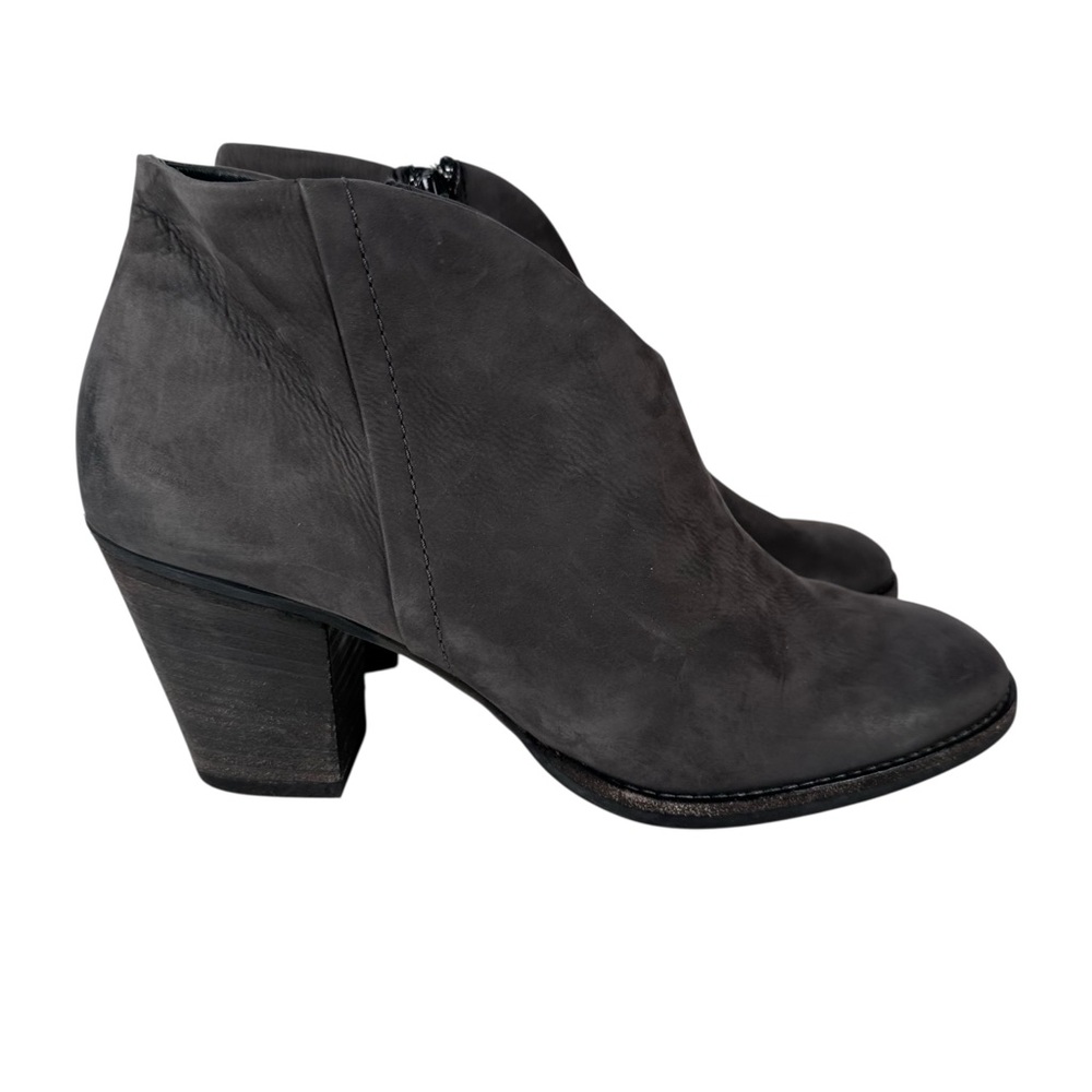 Paul Green Delgado Dark Grey Suede Heeled Booties Womens 7 citycore